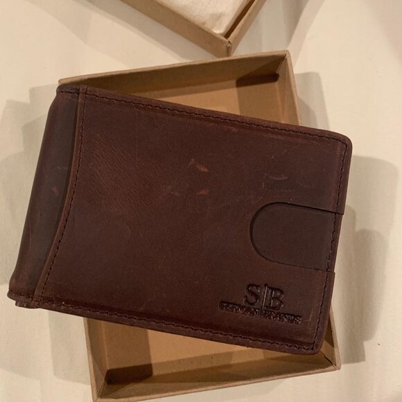 Men RFID Blocking Slim Bifold Genuine Leather Minimalist Front Pocket Wallets - Picture 4 of 11